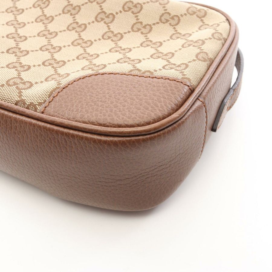 GUCCI Bree GG帆布斜背包 449413 帆布皮革 米色 二手-4