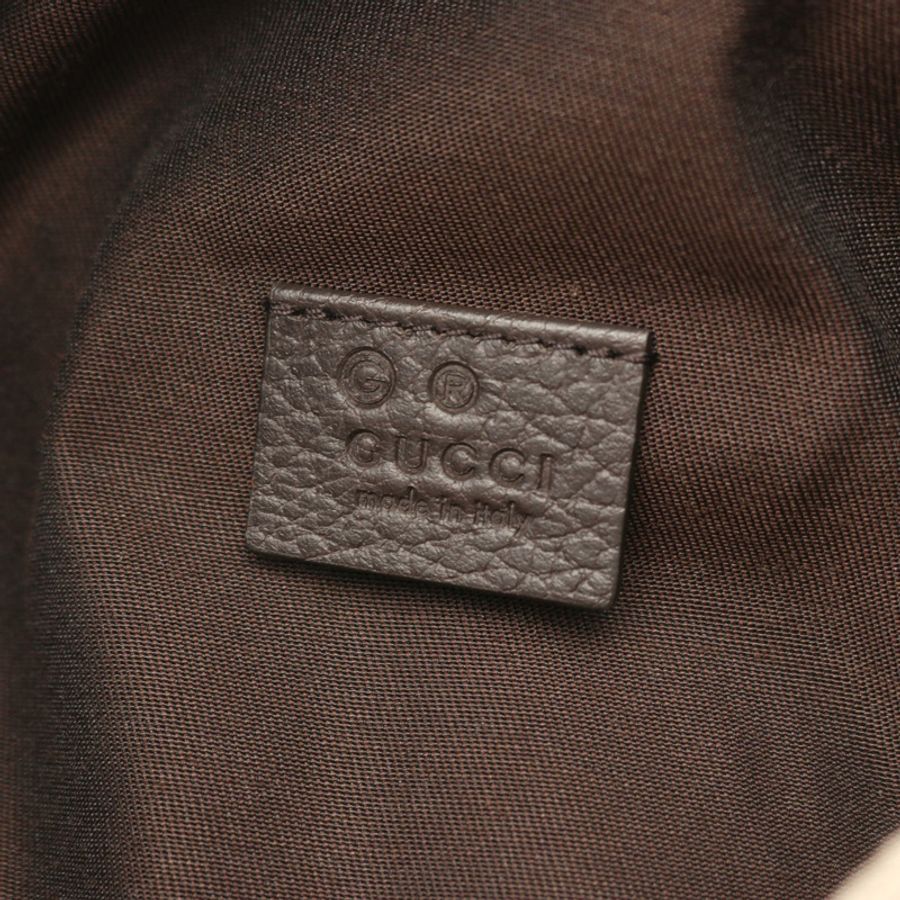 GUCCI GG帆布腰包 630915 帆布皮革 米色 棕色 二手 男女通用-3