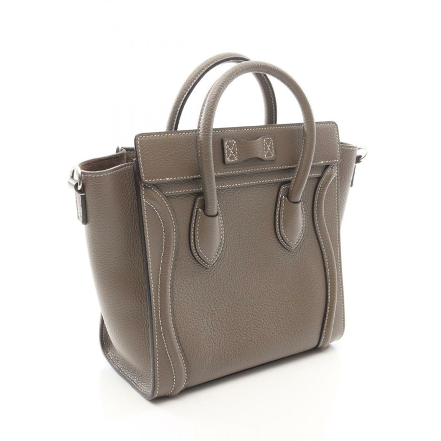 CELINE Luggage Nano Shopper 2WAY 單肩手提包,米色皮革,二手女款-1