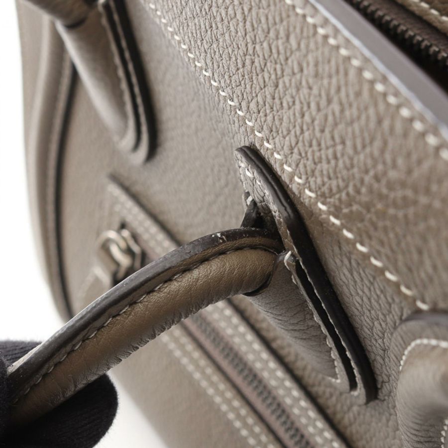 CELINE Luggage Nano Shopper 2WAY 單肩手提包,米色皮革,二手女款-6