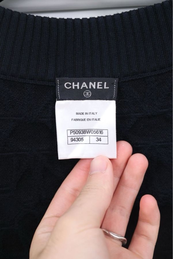 Chanel 2015年黑色V领七分袖针织毛衣-21