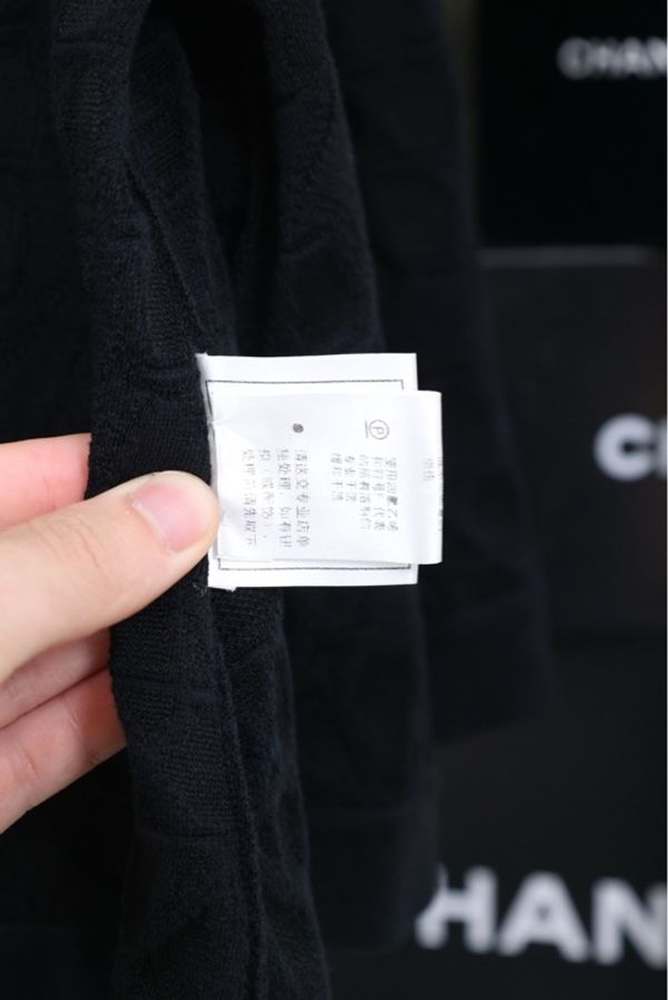 Chanel 2015年黑色V领七分袖针织毛衣-22