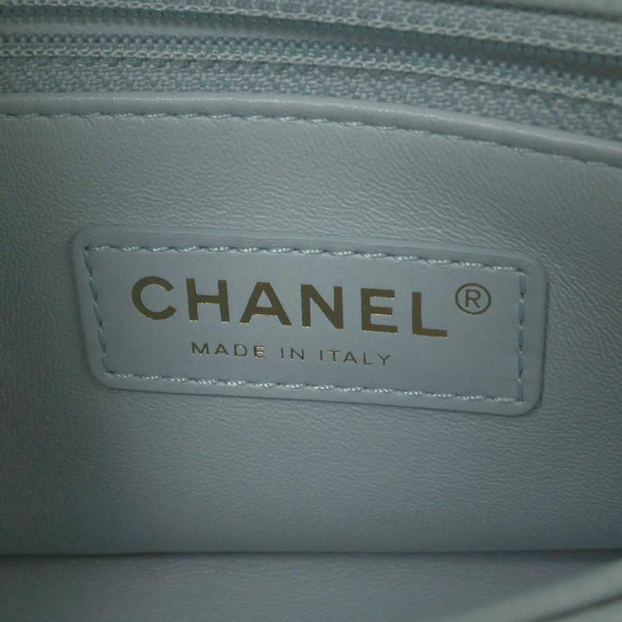 CHANEL 香奈兒 COCO Handle XS 肩背包 水藍色 荔枝紋 菱格紋牛皮 銀釦 A92990 A92990-4