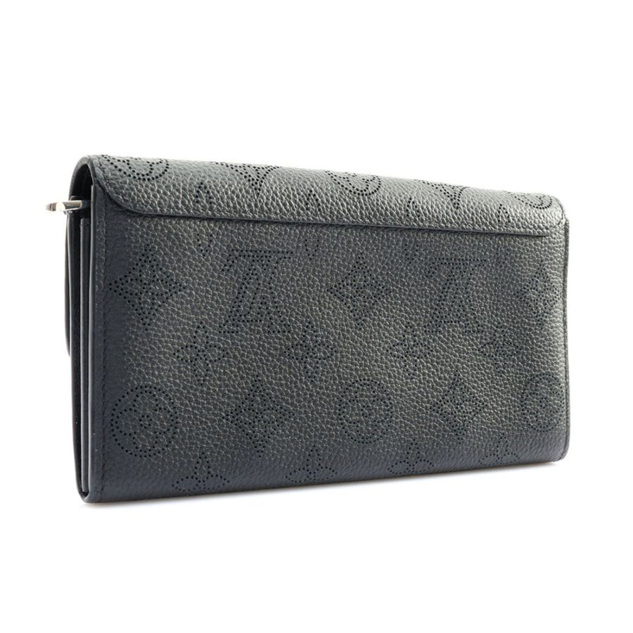 LOUIS VUITTON LV 路易威登 Portefeuille Iris 扣式 二折長夾 黑色 原花壓紋牛皮 M60143-1