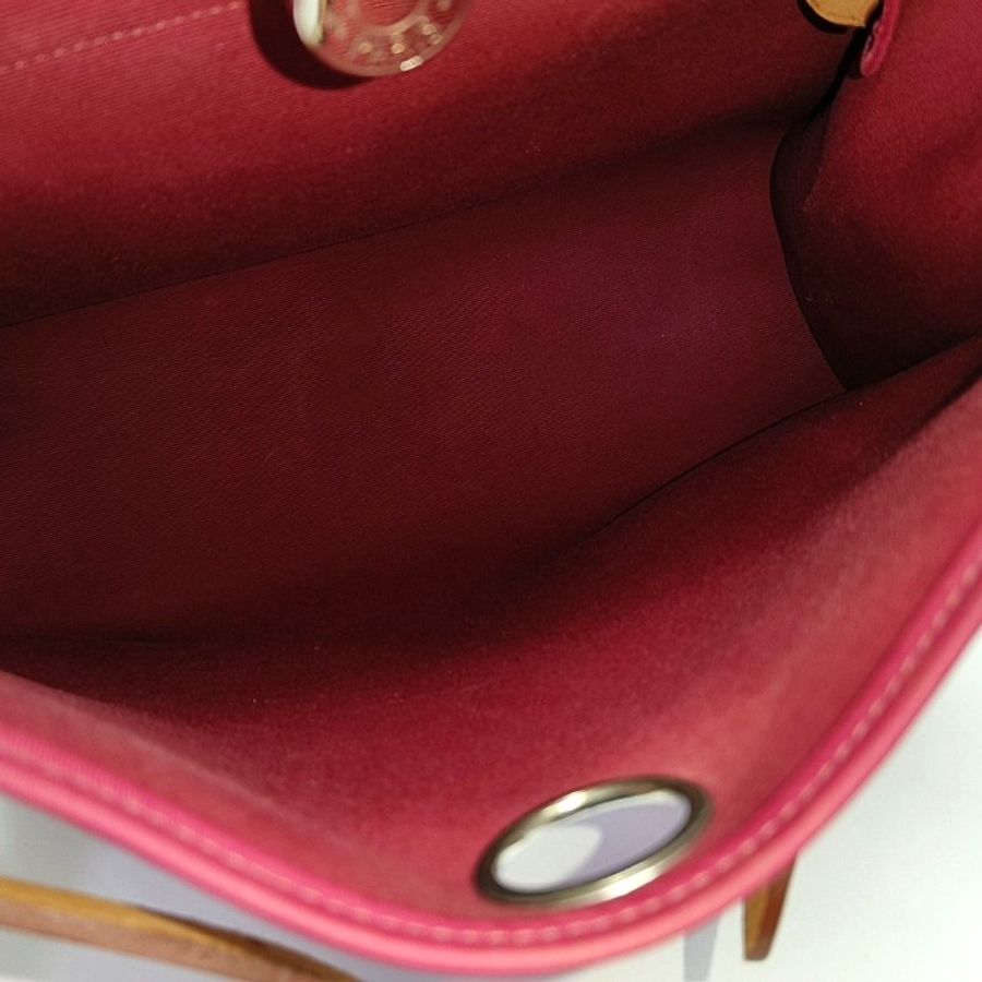 HERMES Herbag31石榴紅帆布單肩包手提包-6