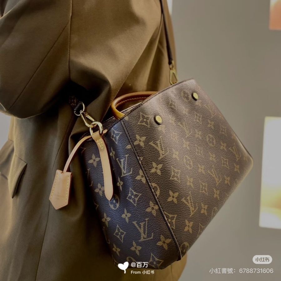 全配🤎✨#Lv #蒙田bb老花 #晶片款 #盒子塵袋購證背帶-5