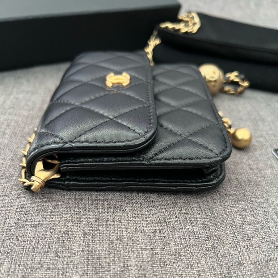 全新全配🖤✨#香奈兒 #黑金 #金球小廢包woc-5