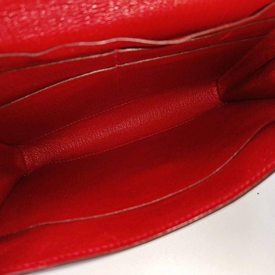 HERMES Clic 正紅色Chevre Mysore山羊皮單肩包斜背包-6