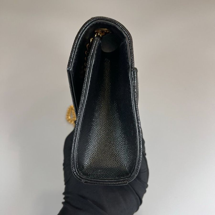 YSL 600195 黑金菱形絎縫縫線側肩包-3