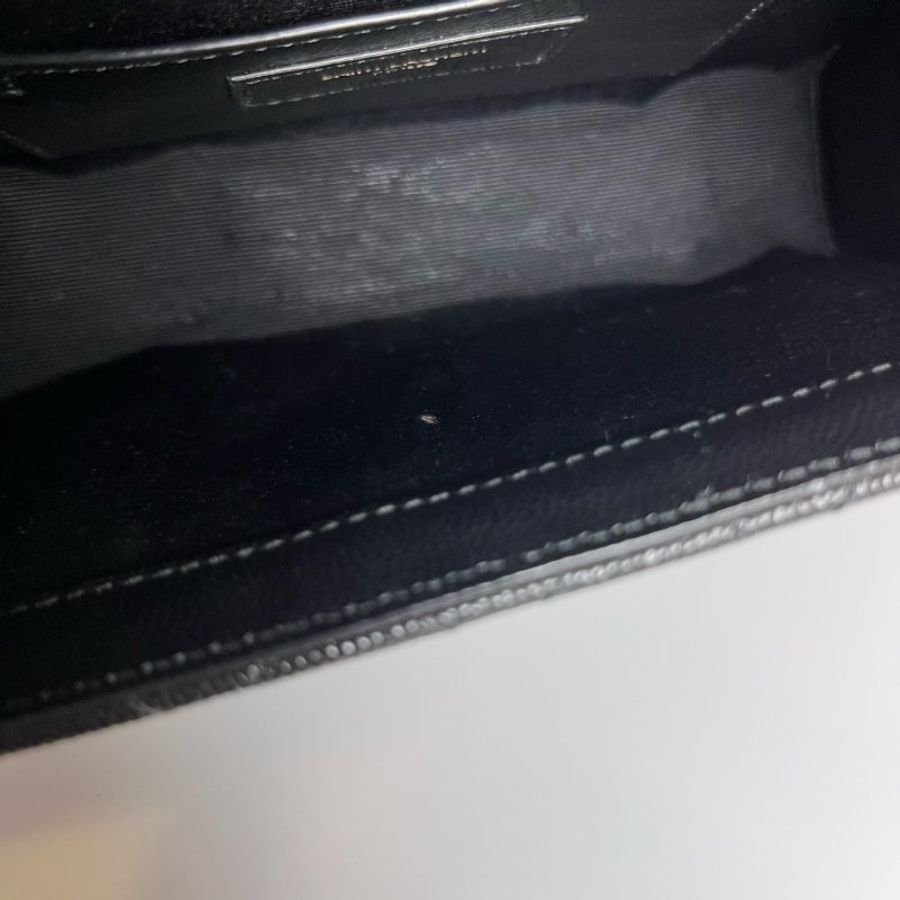 YSL 600195 黑金菱形絎縫縫線側肩包-7