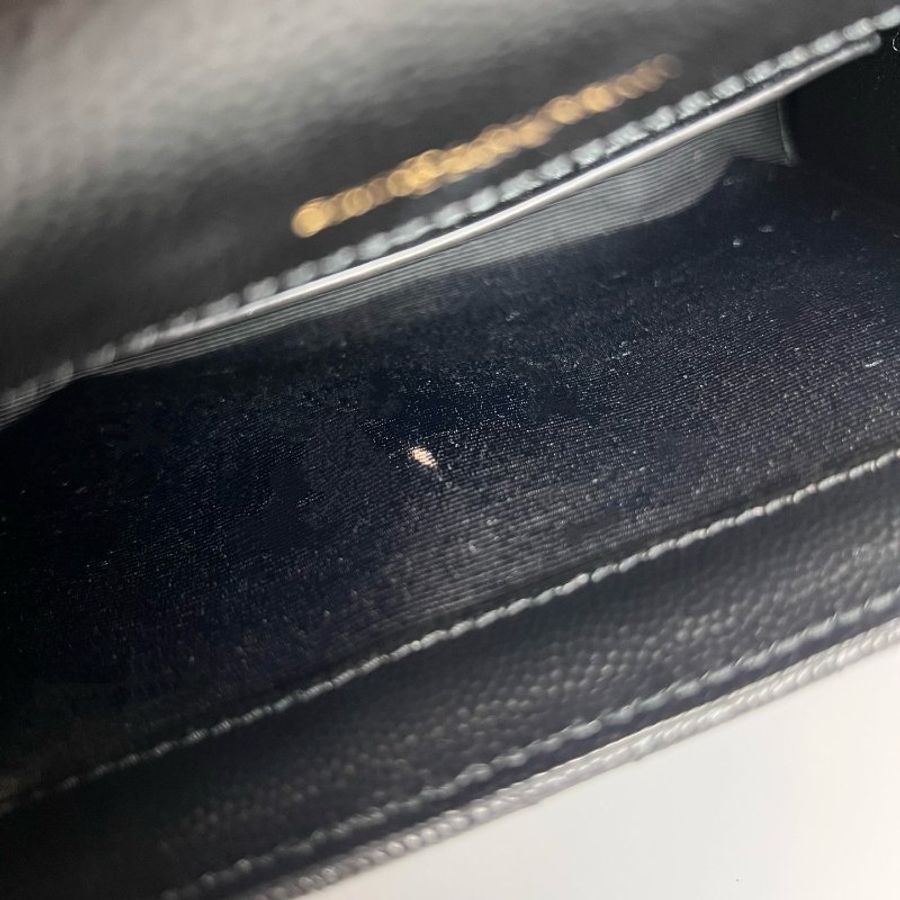YSL 600195 黑金菱形絎縫縫線側肩包-8