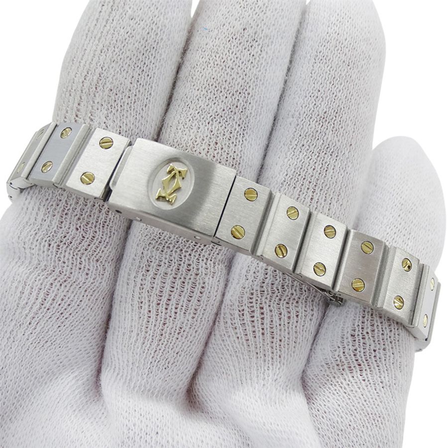 卡地亞女士腕錶,Santos Vendôme SM,石英機芯,不鏽鋼(SS),黃金(YG),型號 84041488。-5