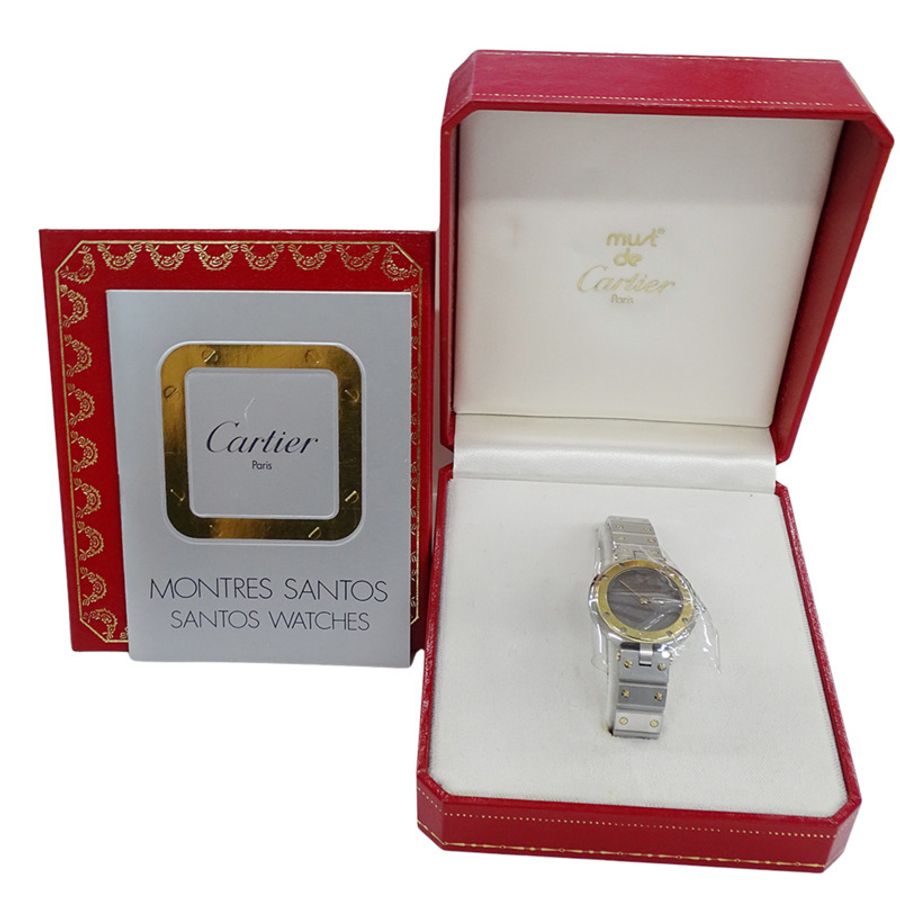 卡地亞女士腕錶,Santos Vendôme SM,石英機芯,不鏽鋼(SS),黃金(YG),型號 84041488。-7