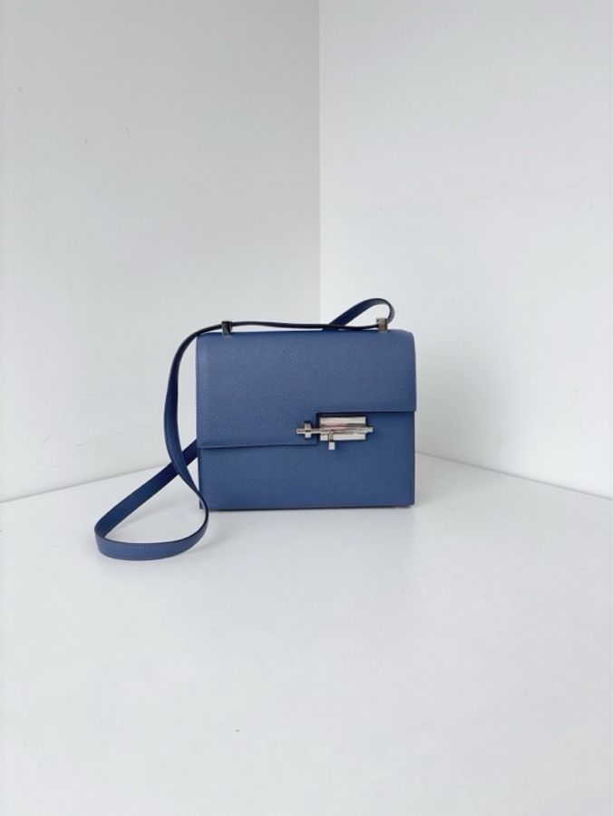 Hermes 愛馬仕 Verrou 23 瑪瑙藍銀扣-0