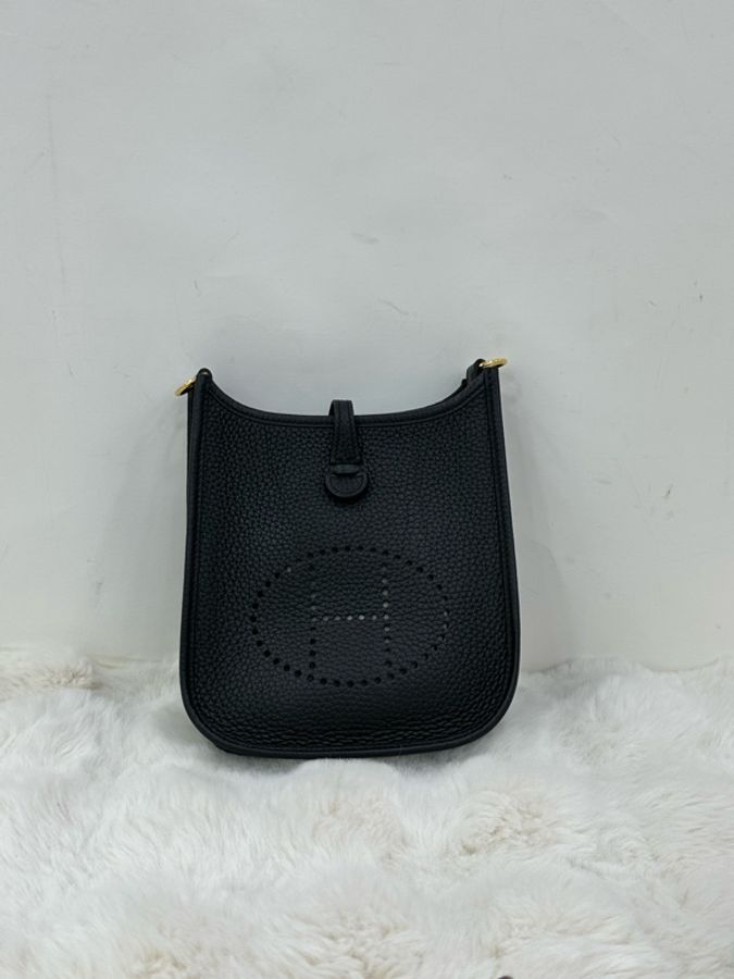 Hermes愛馬仕mini Evelyne,黑色TC皮 黑金 B刻 有購證-1