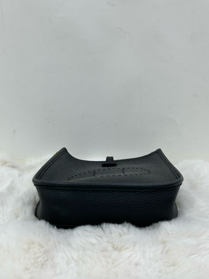 Hermes愛馬仕mini Evelyne,黑色TC皮 黑金 B刻 有購證-5