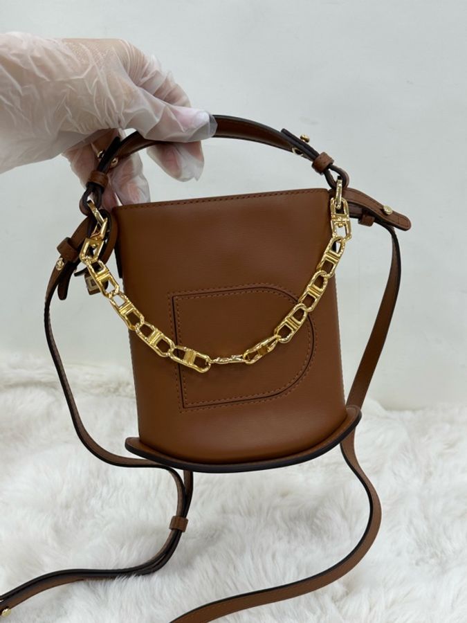 Delvaux 德爾沃 Pin水桶包,焦糖色 mini-2