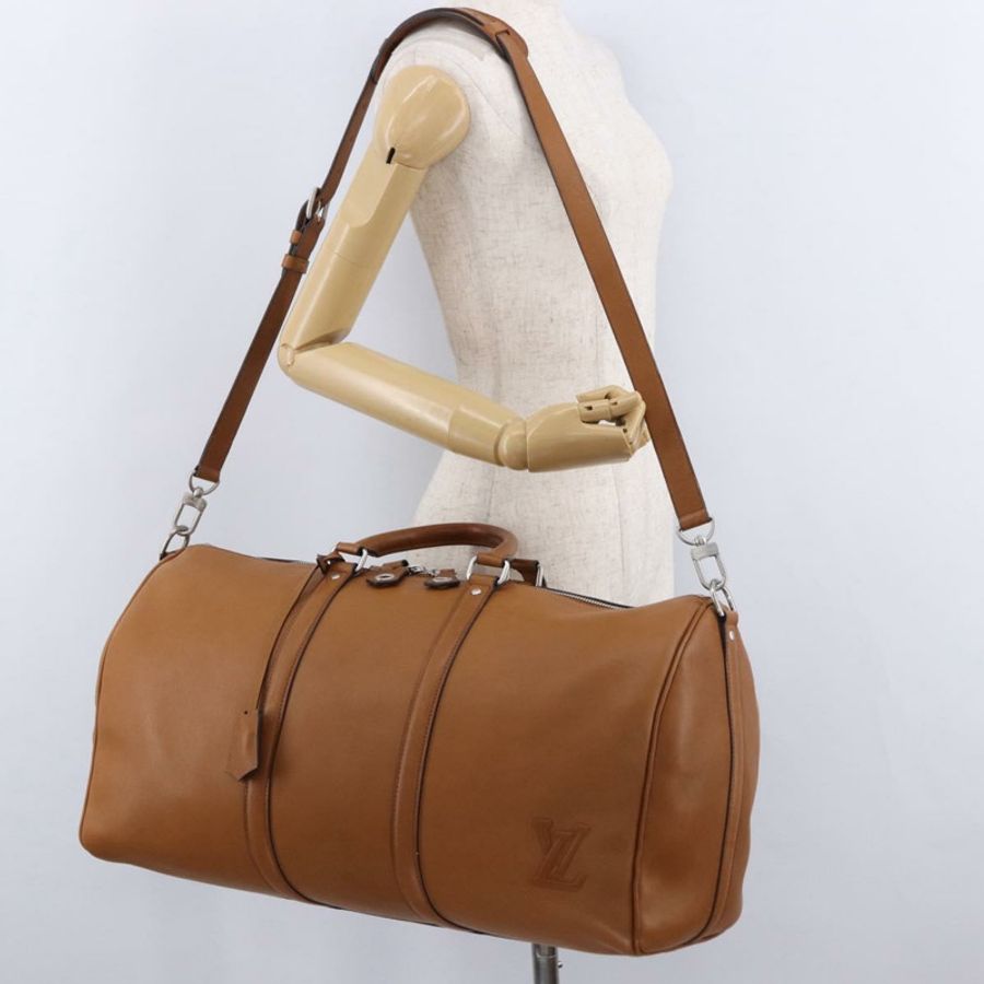 【日本直送】路易威登 Keepall Bandouliere 50 旅行包，棕色/銀色皮革，貨號 M21346，正品，ka5427SM-26