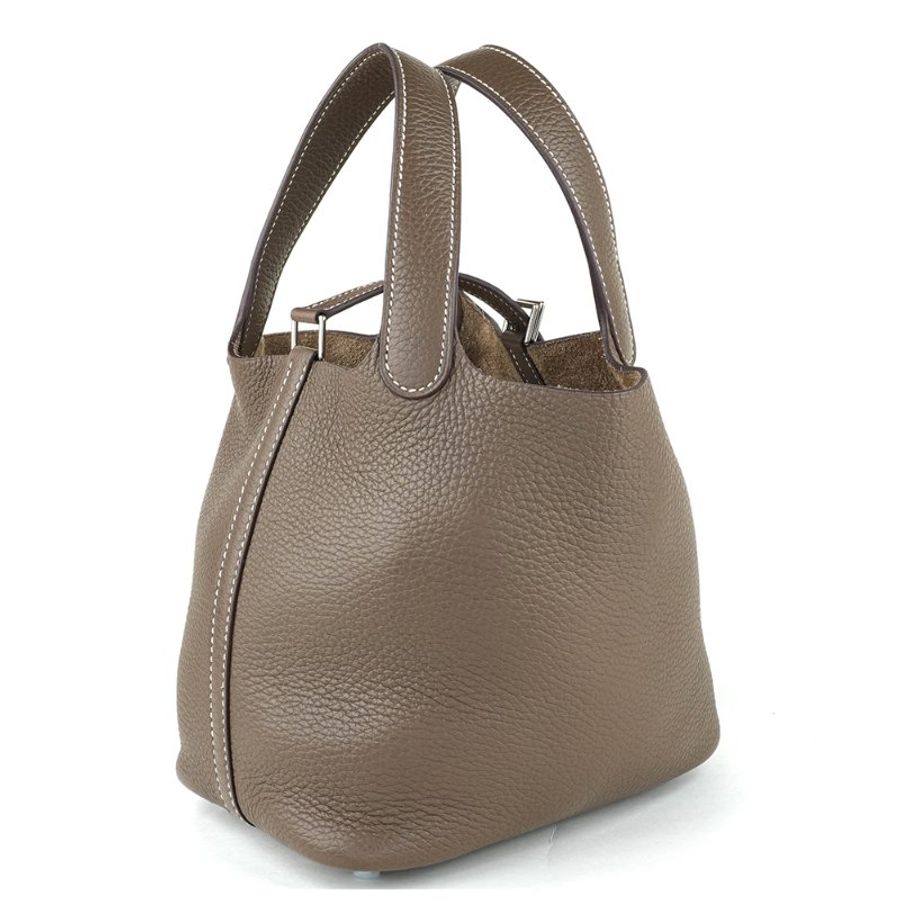 HERMÈS 愛馬仕 Picotin Lock 18 菜籃子 大象灰 Clemence 牛皮手提包｜U刻 2022年 Etoupe頭號金剛色｜KÉSH 凱仕精品-8