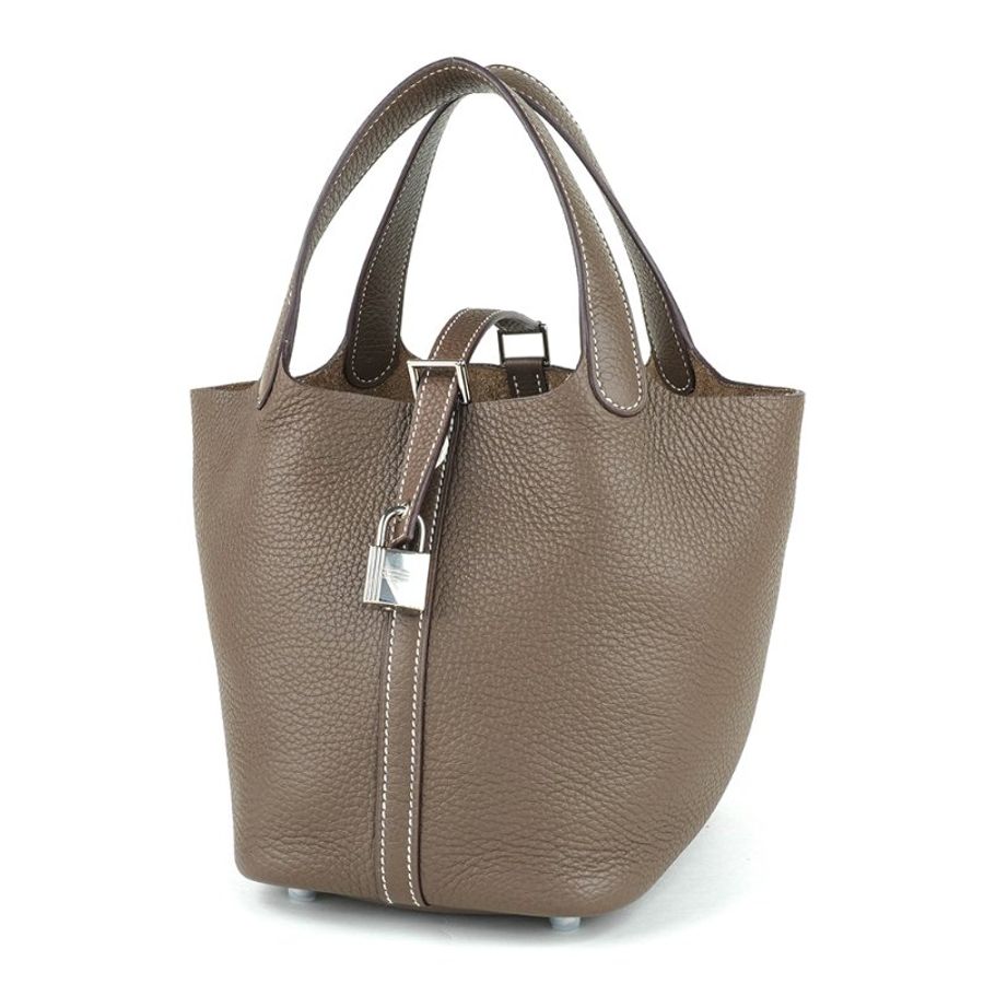 HERMÈS 愛馬仕 Picotin Lock 18 菜籃子 大象灰 Clemence 牛皮手提包｜U刻 2022年 Etoupe頭號金剛色｜KÉSH 凱仕精品-11