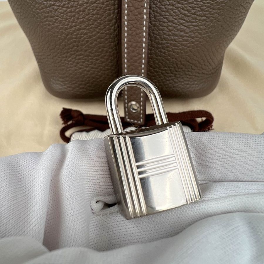HERMÈS 愛馬仕 Picotin Lock 18 菜籃子 大象灰 Clemence 牛皮手提包｜U刻 2022年 Etoupe頭號金剛色｜KÉSH 凱仕精品-29