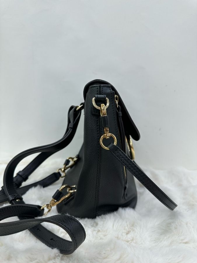 Chloe 蔻依黑色牛皮拼麂皮圓環雙肩包-2