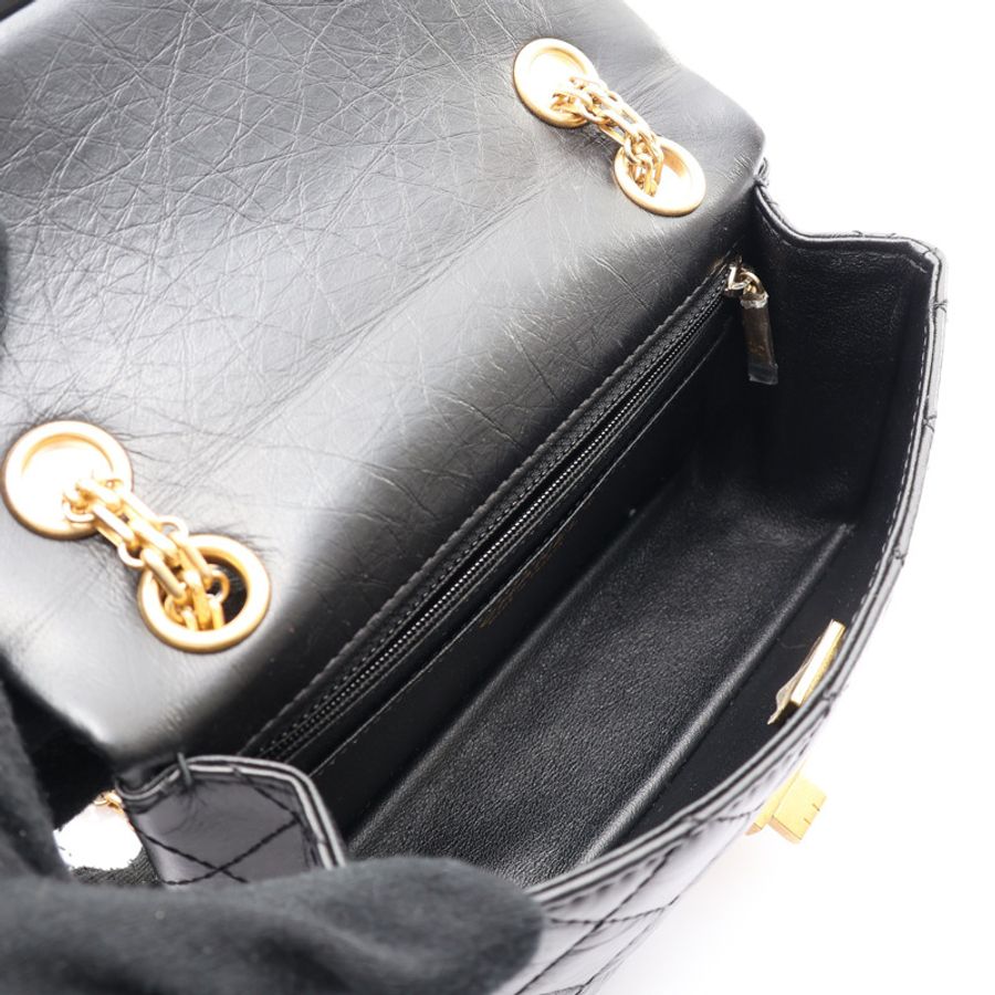 黑色 菱格紋 牛皮 2.55 Mini 鍊帶 肩背包【CHANEL 香奈兒】 AS0874-2
