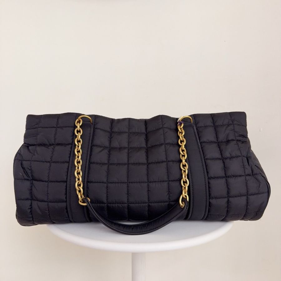 YSL 聖羅蘭 黑金 波士頓 尼龍單肩包-3