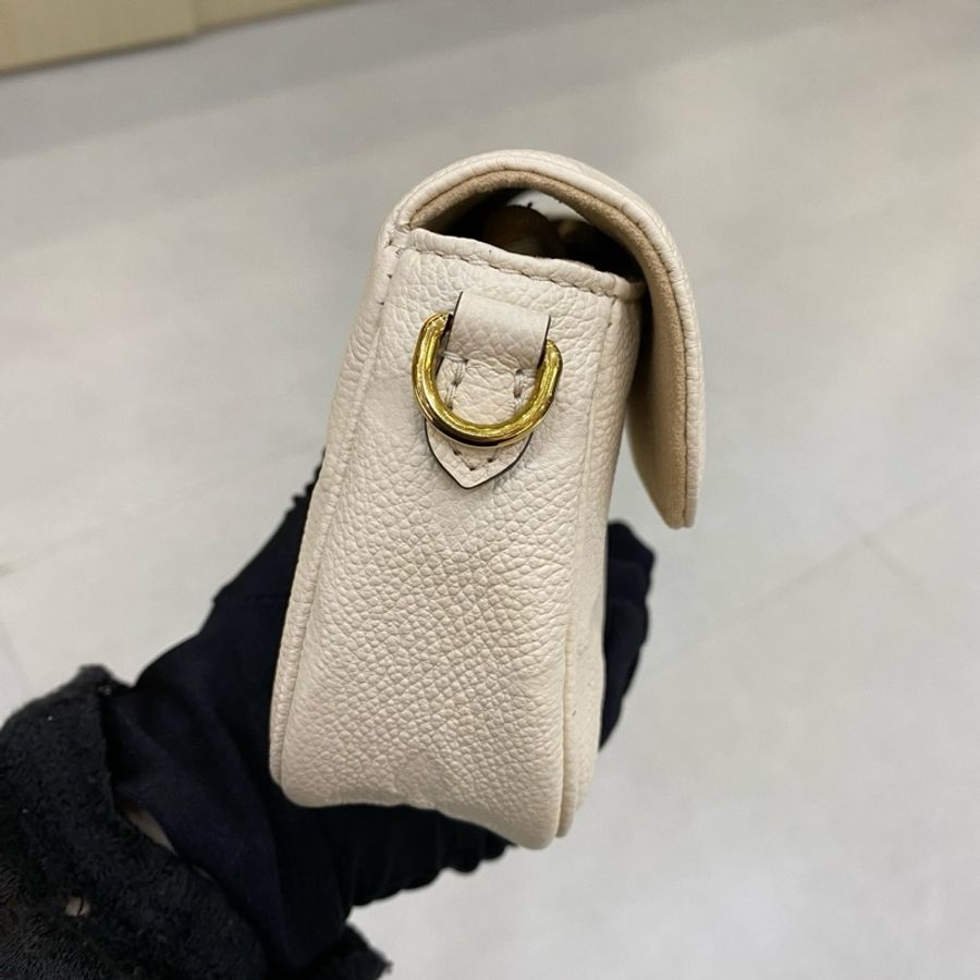 路易威登 LV ivy 奶白色全皮壓紋腋下包單肩包斜挎包-4