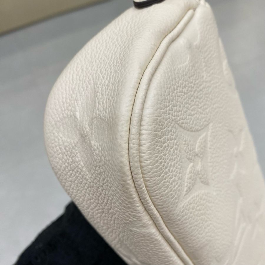 路易威登 LV ivy 奶白色全皮壓紋腋下包單肩包斜挎包-7