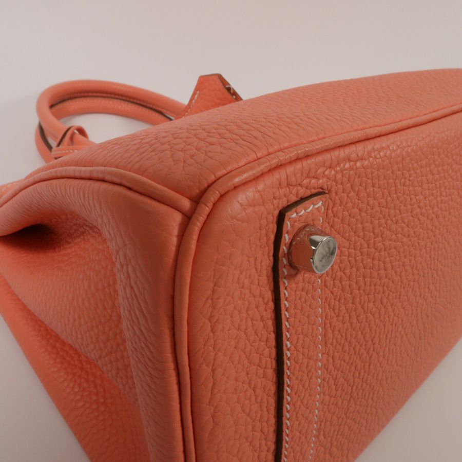 HERMES Clemence皮革Birkin 30手挽袋Crevette-11