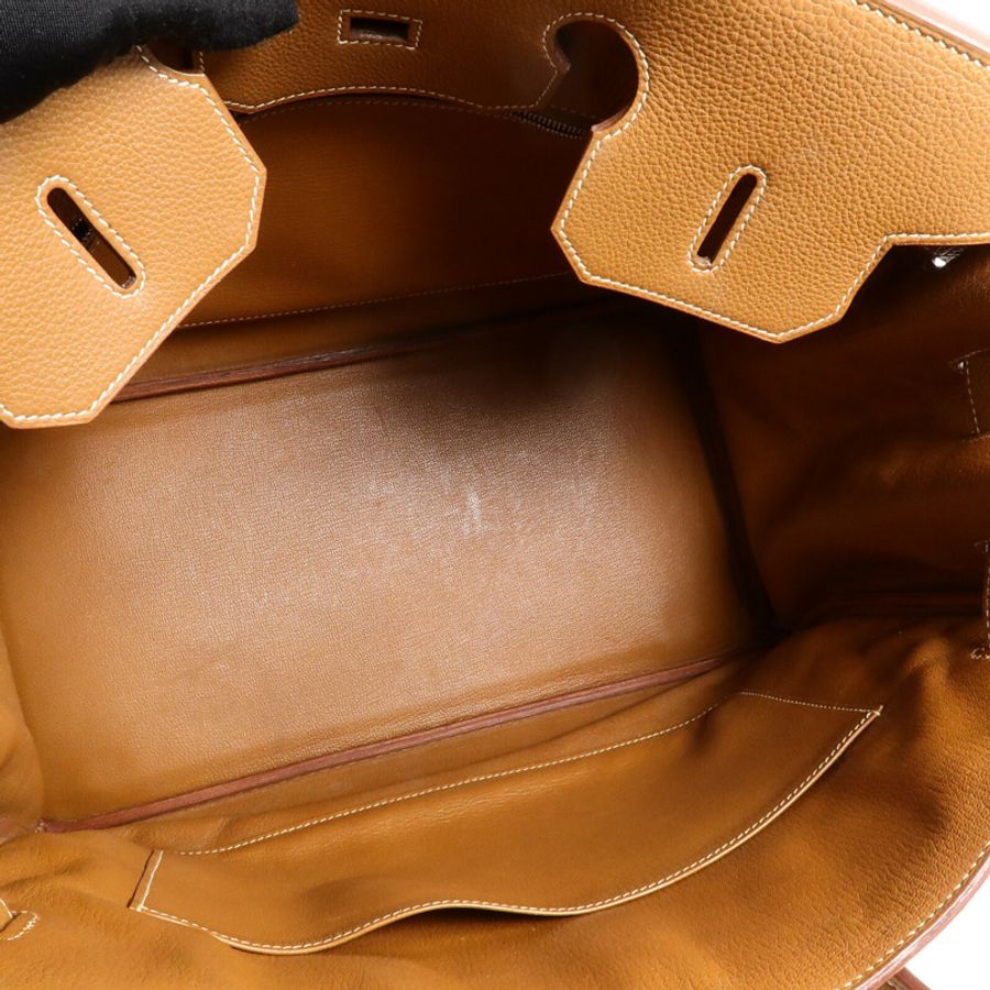 HERMES Togo皮革Birkin 35手挽袋Gold-4
