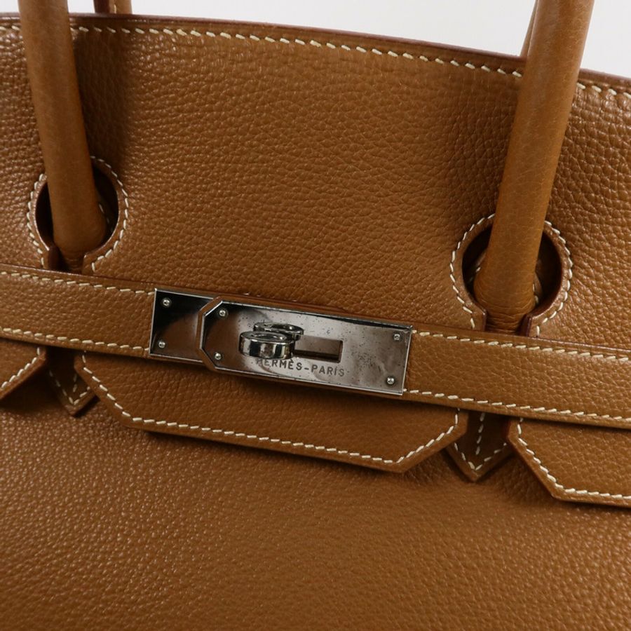 HERMES Togo皮革Birkin 35手挽袋Gold-6