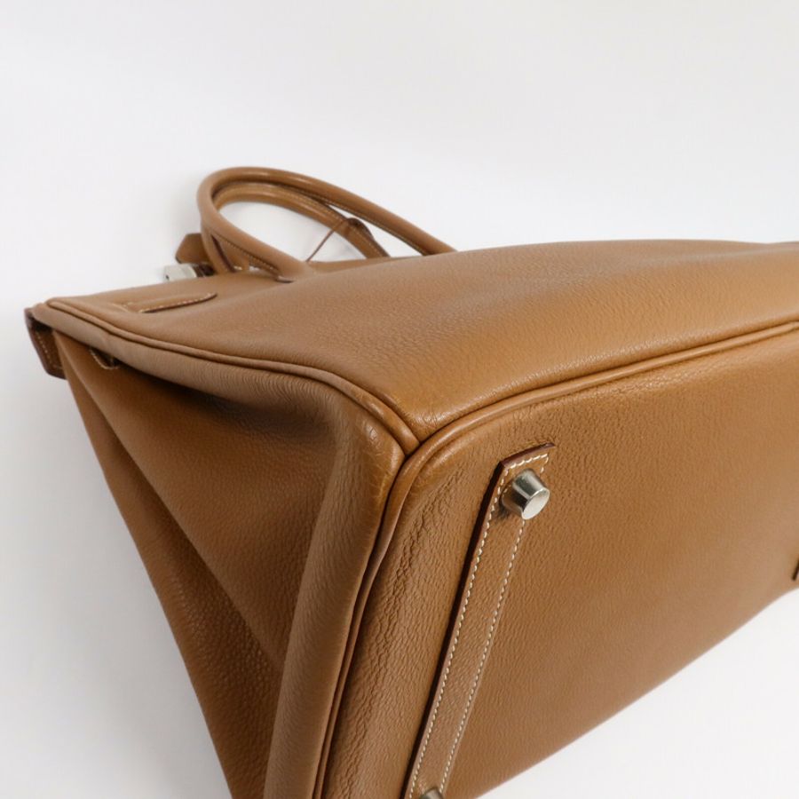 HERMES Togo皮革Birkin 35手挽袋Gold-12