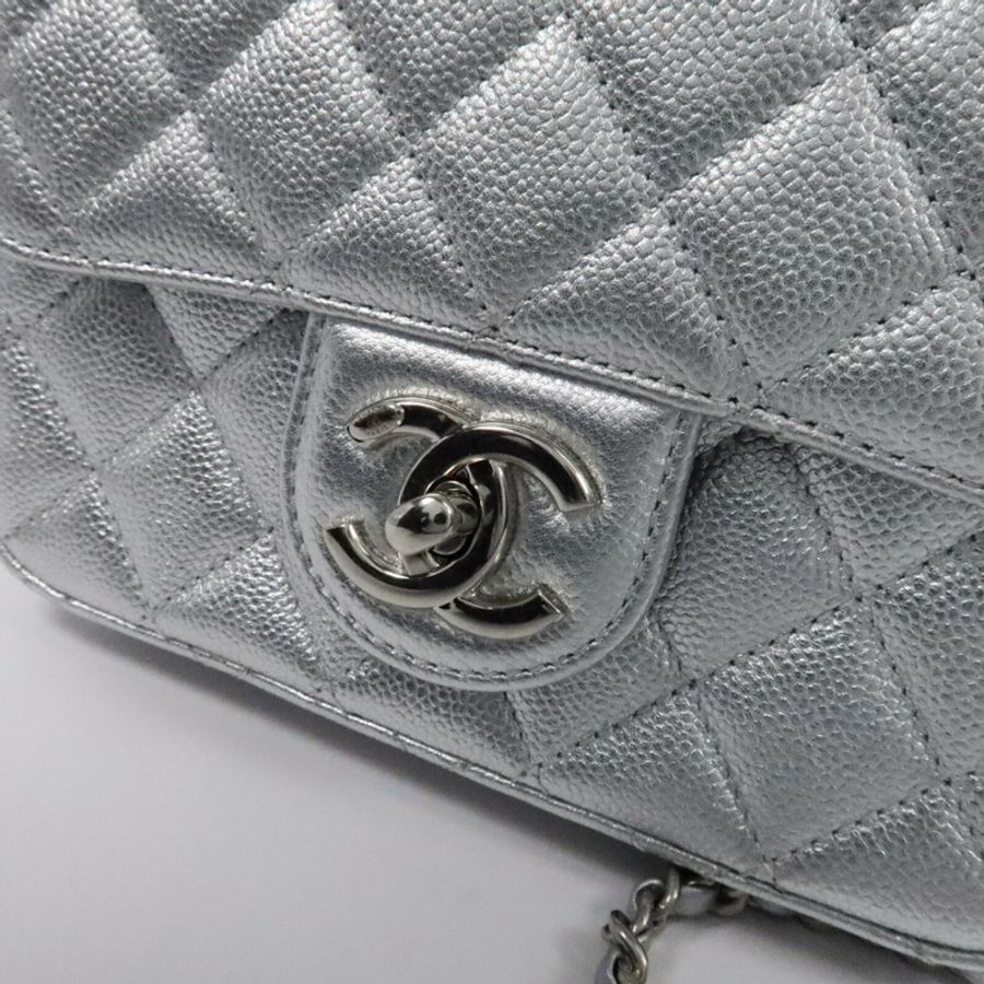 CHANEL 牛皮皮革Mini Classic 17鏈帶肩背袋-6