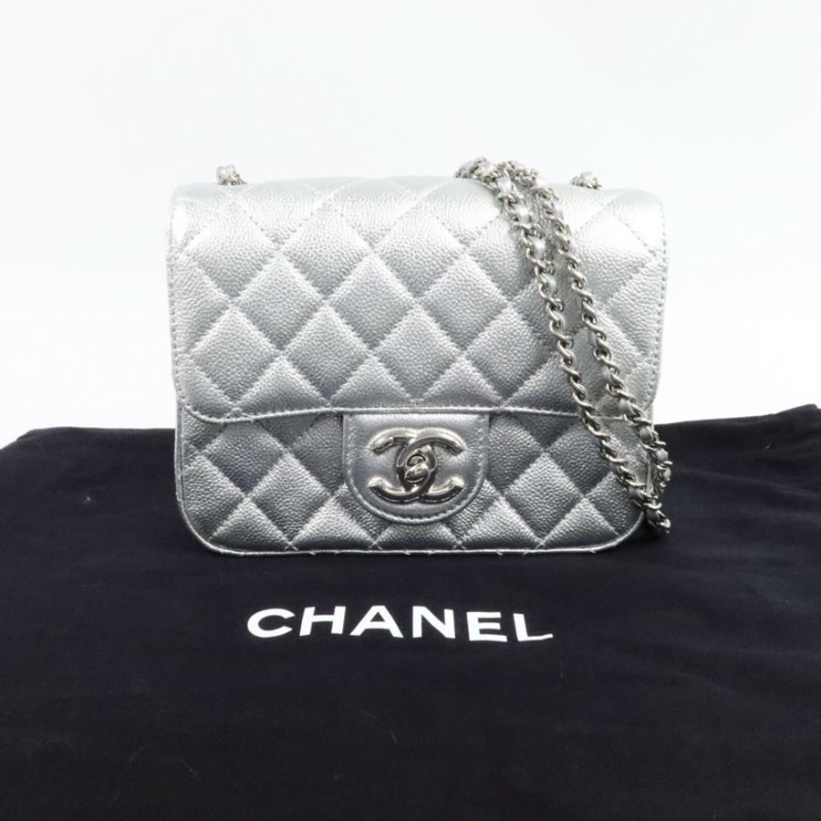 CHANEL 牛皮皮革Mini Classic 17鏈帶肩背袋-8