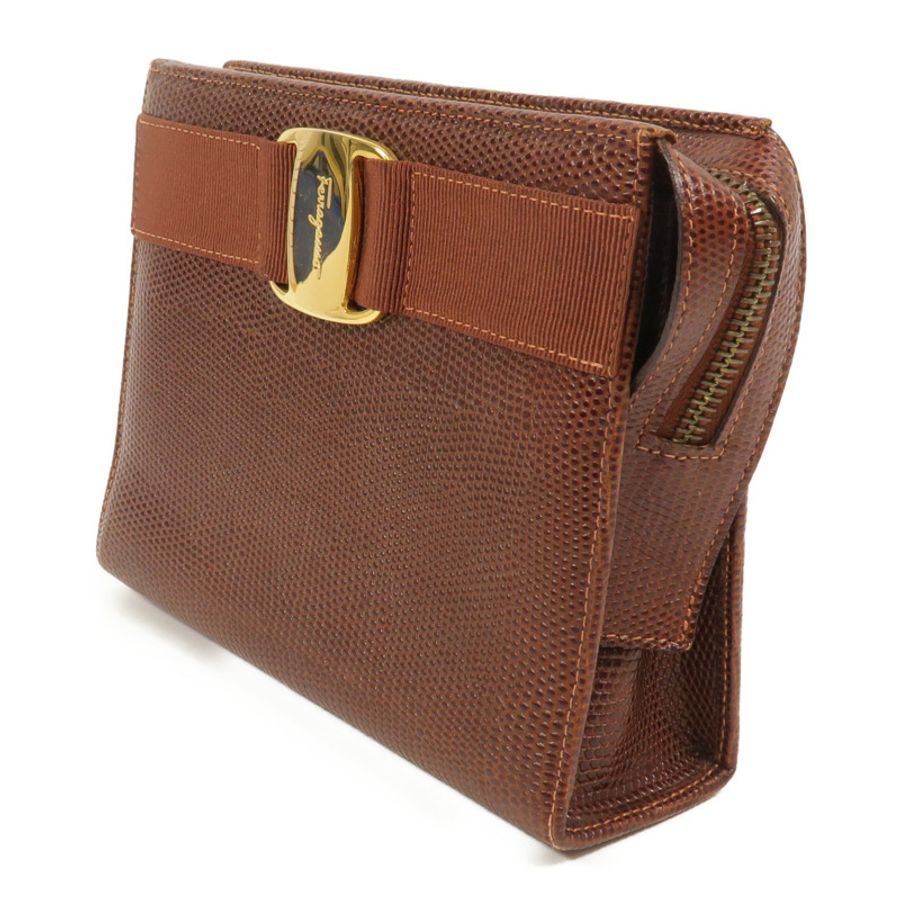Salvatore Ferragamo 牛皮皮革Vera Ribbon Pouch手拿包-2