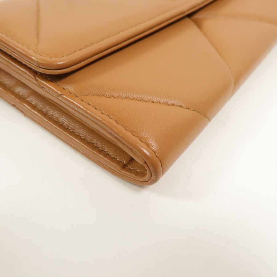 CHANEL 羊皮皮革C19 Long Wallet長錢包-12