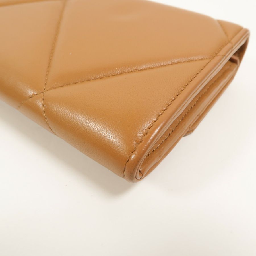 CHANEL 羊皮皮革C19 Long Wallet長錢包-13