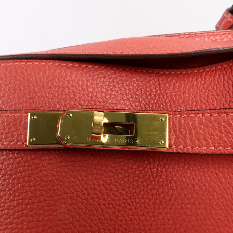 HERMES Togo皮革So Kelly 26肩背袋Rough Pivoine-6