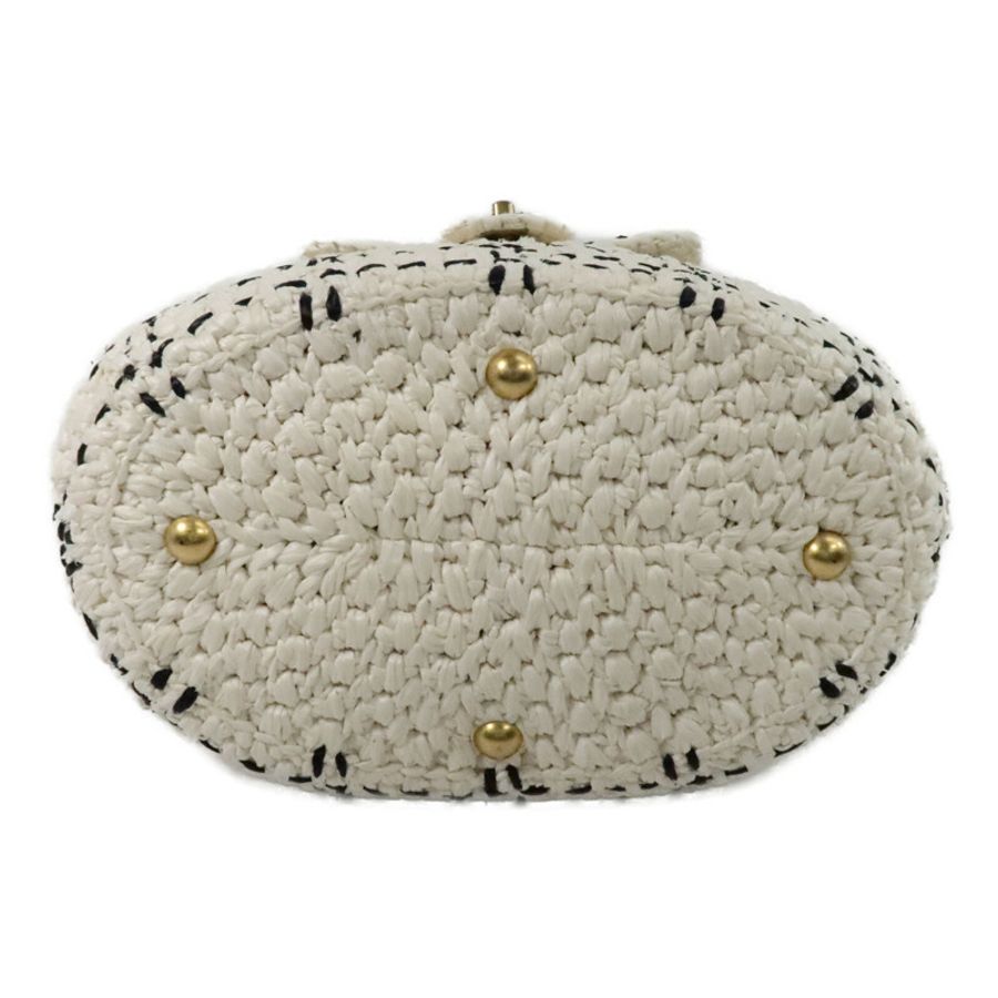 CHANEL 藤料Raffia Effect Tweed Shppping Bag鏈帶手挽袋-3
