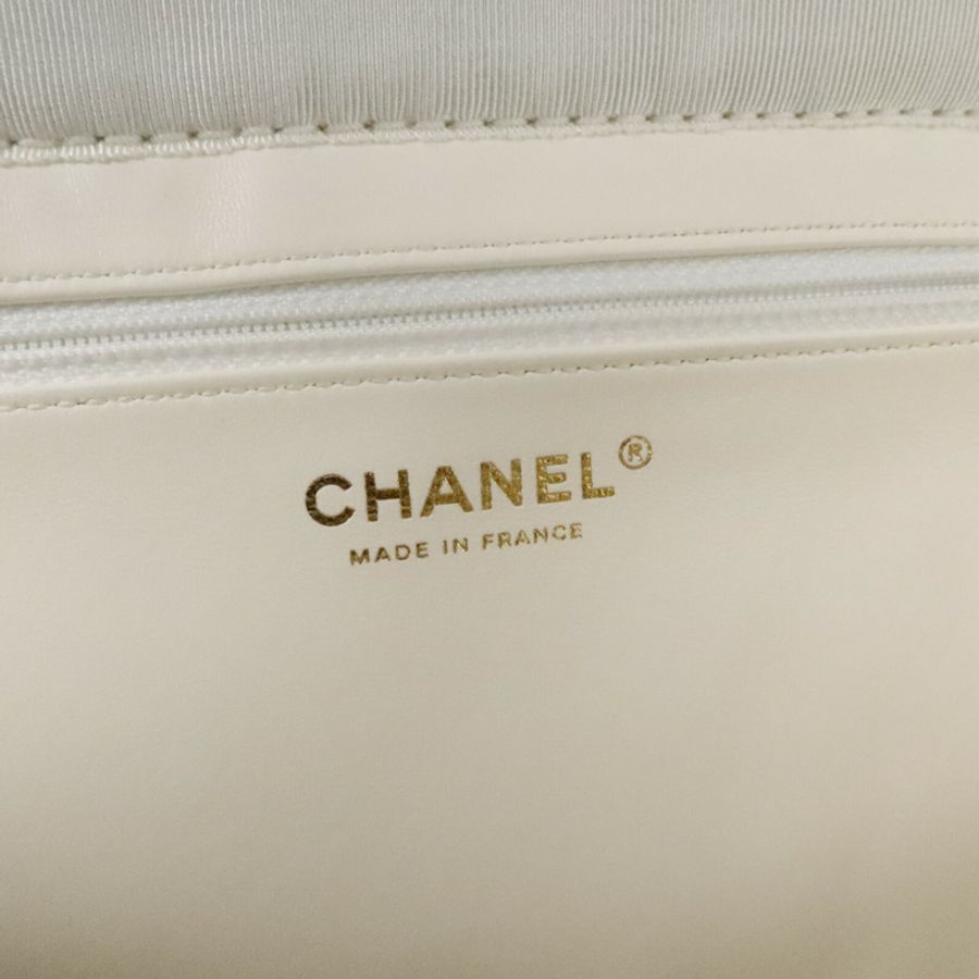 CHANEL 藤料Raffia Effect Tweed Shppping Bag鏈帶手挽袋-5