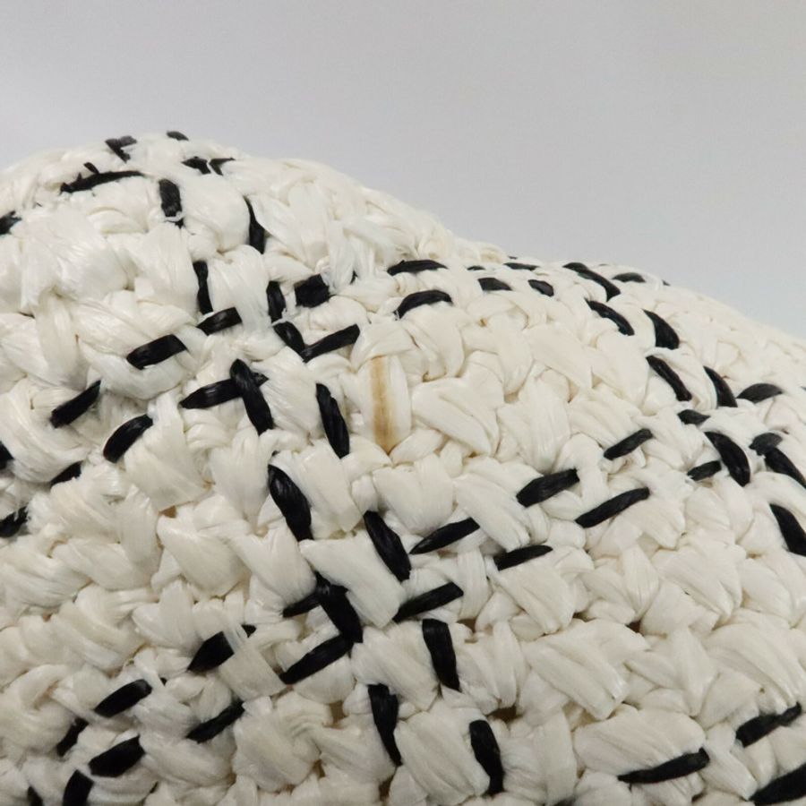 CHANEL 藤料Raffia Effect Tweed Shppping Bag鏈帶手挽袋-15
