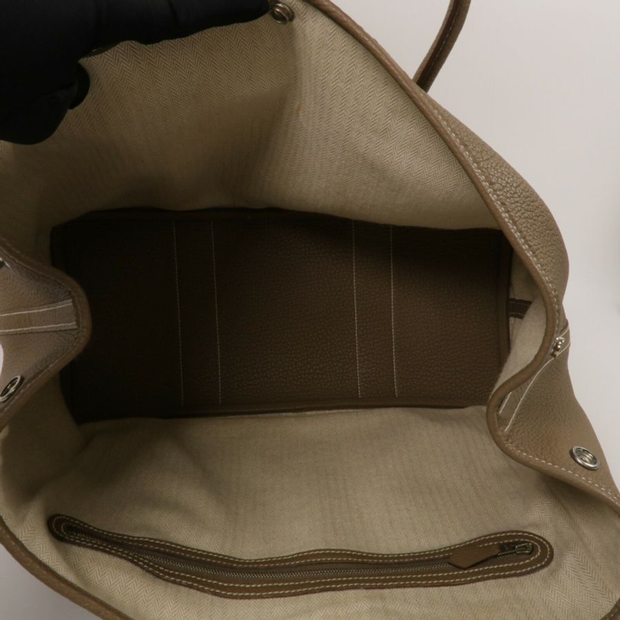 HERMES Clemence皮革GardenParty PM手挽袋-4