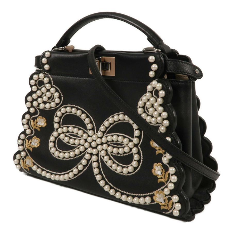 FENDI 牛皮皮革Peekaboo Mini手挽肩背兩用袋-1