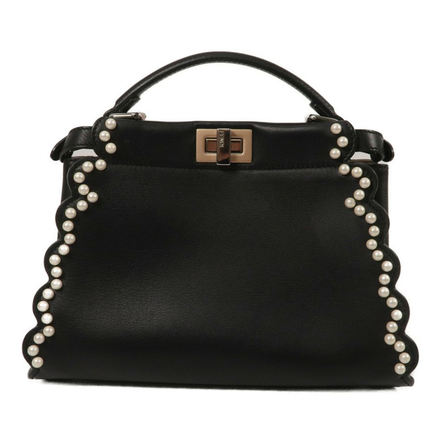 FENDI 牛皮皮革Peekaboo Mini手挽肩背兩用袋-2