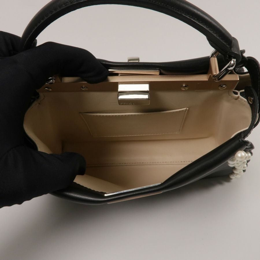 FENDI 牛皮皮革Peekaboo Mini手挽肩背兩用袋-5
