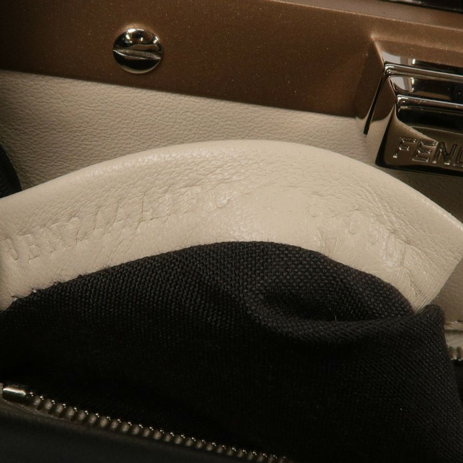 FENDI 牛皮皮革Peekaboo Mini手挽肩背兩用袋-7