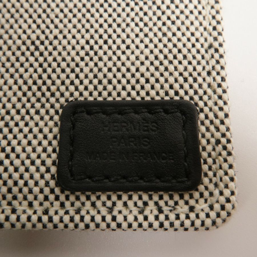 HERMES Swift皮革/帆布Steeple 25手挽袋Noir-7