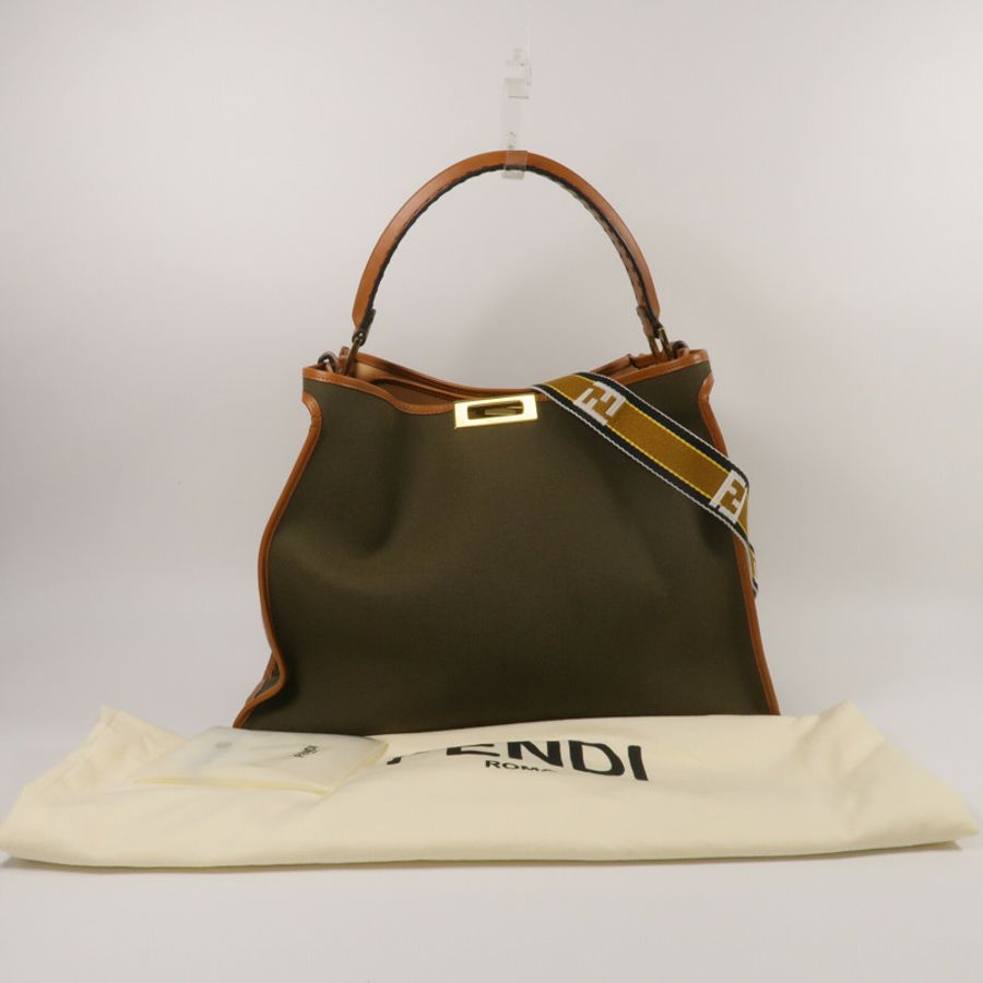 FENDI 帆布Large Peekaboo X-Lite手挽肩背兩用袋-9